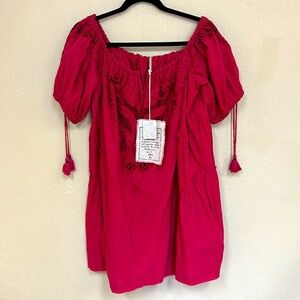 NWT Free People Women’s boho Embroidered Mini Dress - Small